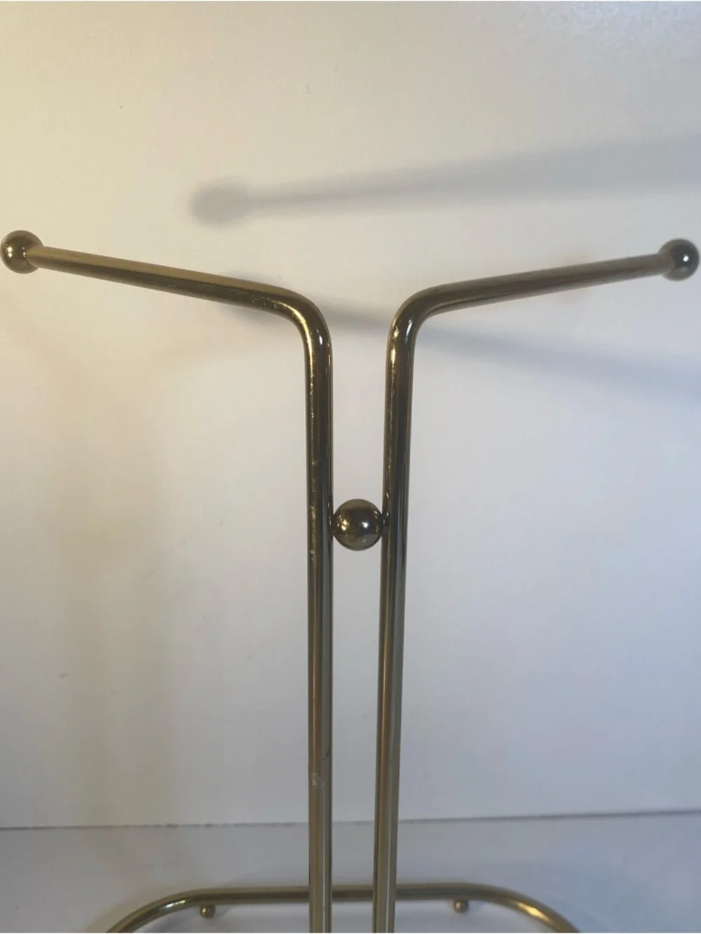 Vintage MCM Gold Tone Metal Hand Towel Rack Bathroom Display 10.5” Height
